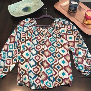 3/4 slv colorful blouse